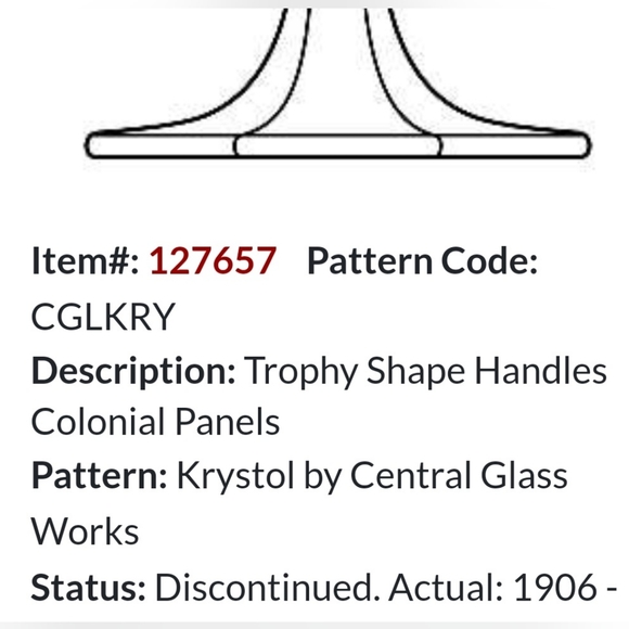 Early 1900’s Central Glass Works-(Krystol) Pedestal Dish Salt Dip/Cellar/Eyewash - Picture 12 of 16